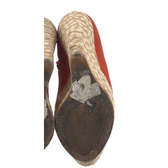 Giuseppe ZANOTTI Orange Rust Suede Platform Wedge Ankle Booties Size IT 37 US 7 - Picture 5 of 5